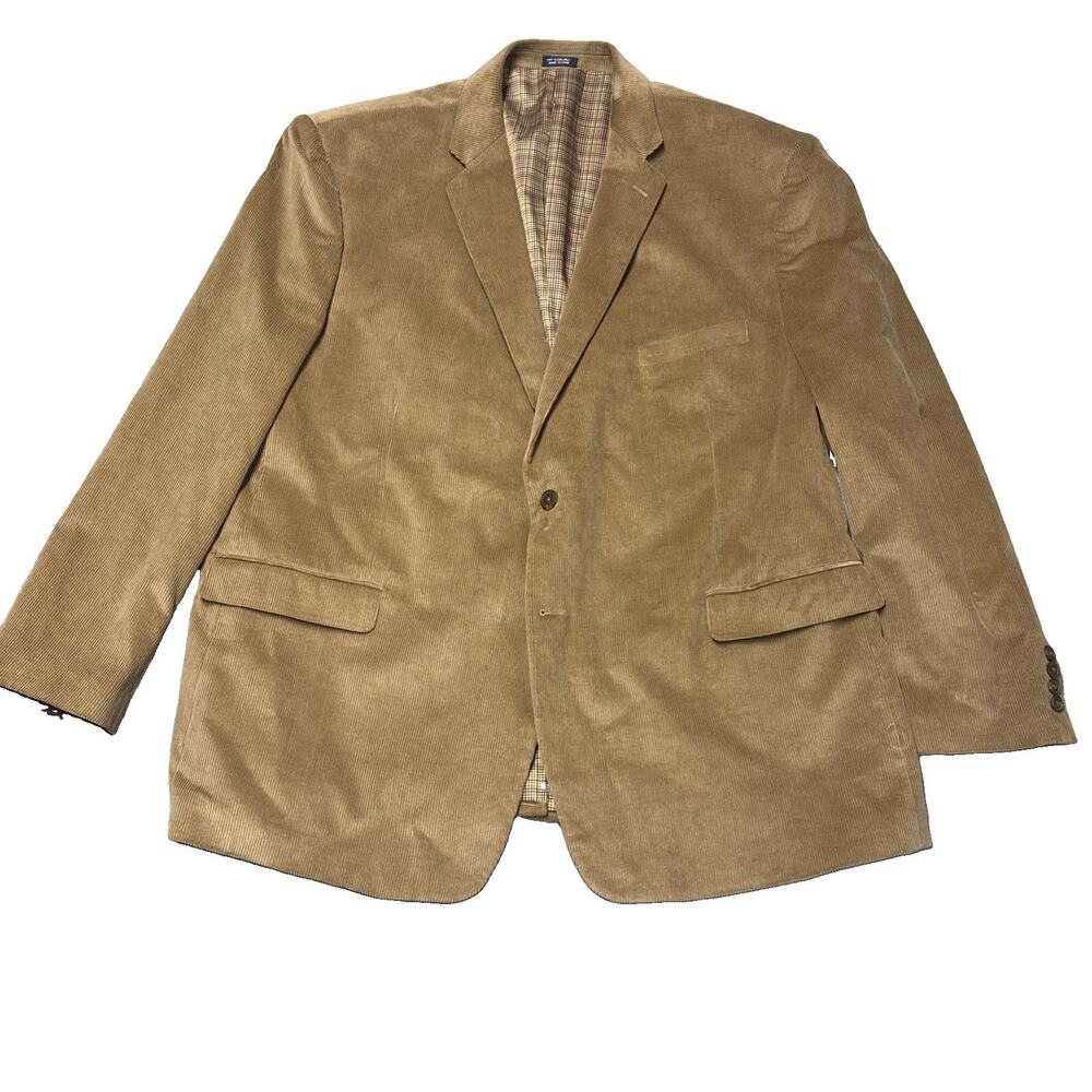 Saddlebred Mens 52R Corduroy Blazer Sport Coat Brown Cotton Two Button Jacket